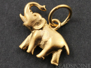 24K Gold Vermeil Over Sterling Silver Elephant Charm-- VM/CH7/CR30 - Beadspoint