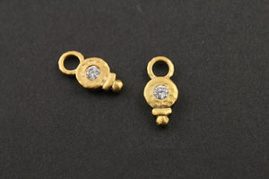24K Gold Vermeil Over Sterling Silver Fancy Charm  -- VM/CH11/CR10 - Beadspoint