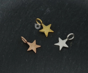 2 Pieces, Sterling Silver Artisan Star Charm, Star Charm,   (AF-117) - Beadspoint