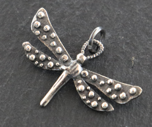 Sterling Silver Artisan Dragonfly Charm, Dragonfly,  (AF-174) - Beadspoint