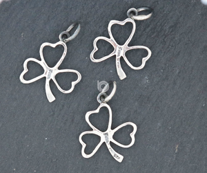 Sterling Silver Clover Charm,  Lucky Clover Charm, (AF-168) - Beadspoint