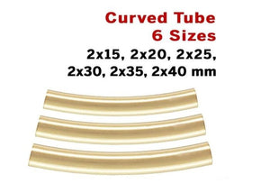 14k Gold Filled Curved Tube 2 mm, 6 Sizes, (GF-1615)