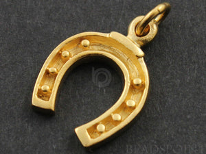 24K Gold Vermeil Over Sterling Horse Shoe Charm  -- VM/CH5/CR19 - Beadspoint