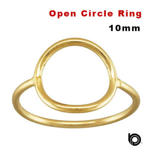 14K Gold Filled Open Circle Ring (1mm Wire) 3 - 9 mm, GF-825