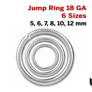 Sterling Silver 18 GA Closed Jump Ring,6 Sizes, (SS/JR18)