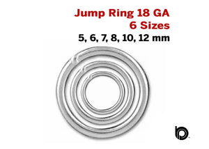 Sterling Silver 18 GA Closed Jump Ring,6 Sizes, (SS/JR18)