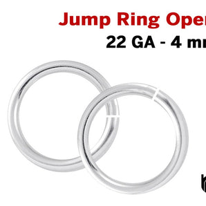 Sterling Silver 22 GA Open Jump Ring, 20 PCS, (SS/JR22/4)