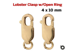 14K Gold Filled Lobster Clasp Open Ring Attached, 4x10mm  (GF/465)