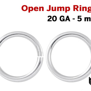 Sterling Silver 22GA Open Jump Ring, (SS/JR20/5)