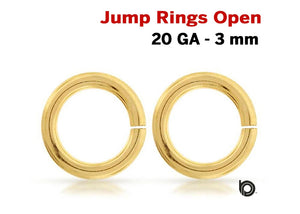 Gold Filled 20 GA Open Jump Rings, 20 Pieces, (GF/JR20/3)