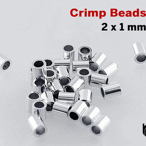 Sterling Silver Crimp Beads,50 PCS (SS/752)