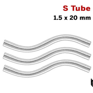 Sterling Silver S Tube, (SS/1646/1.5x20)