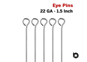 Sterling Silver 22 GA Eye Pins,10 Pieces, (SS/E22)