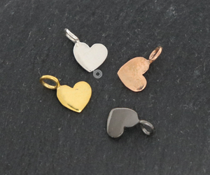 2 Pieces, Sterling Silver Tiny dangling Heart Charm, (AF-118) - Beadspoint