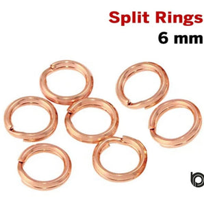 Rose Gold Split Rings,5 Pieces, (RG/750)