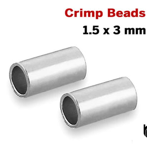 Sterling Silver Crimp Beads,20 Pieces (SS/752)