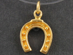 24K Gold Vermeil Over Sterling Horse Shoe Charm  -- VM/CH5/CR19 - Beadspoint