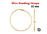 Gold Filled Wire Beading Hoops, 30mm,1 Pair (GF/335)