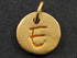 24K Gold Vermeil Over Sterling Initial "E" on a Disc Charm -- VM/2034/E