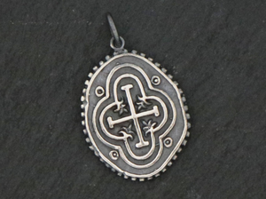 Sterling Silver Large Vintage Cross Charm -- (AF-248) - Beadspoint