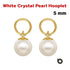 14K Gold Filled, 5.0mm White Crystal Pearl Hooplet, (GF-818)