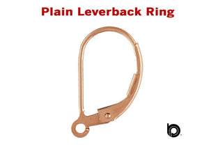 Rose Gold Plain Leverback w/Ring,  (RG/313)