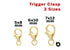 Gold Filled Trigger Clasp,3 Sizes, (GF/470)