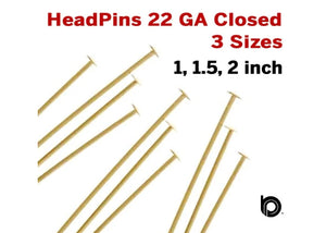 Gold Filled 22 GA Head Pin,3 Sizes (GF/H22)