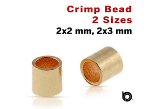 Gold Filled Crimp Bead, 2 Sizes,  (GF/381)