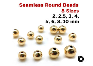 Gold Filled Seamless Round Beads, (GF/550)