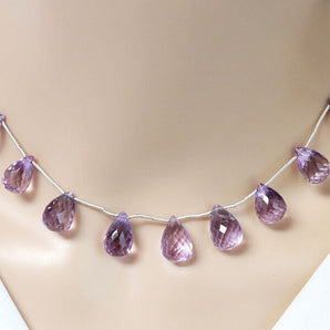 Pink Amethyst Faceted Tear Drops, 10x15 mm, Rich Color, (PAM-TR-10x15(58))