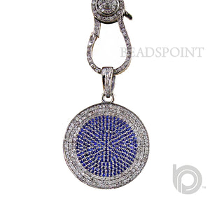 Pave Diamond Sapphire Pendant -- DP-0730 - Beadspoint