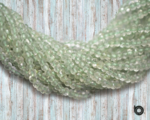 Green Amethyst Faceted Rondelle Beads, (GAMT375RNDL) - Beadspoint