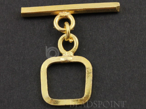 Sterling Silver Vermeil  Square Flat Toggle (VM/6502) - Beadspoint