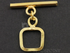 Sterling Silver Vermeil  Square Flat Toggle (VM/6502)