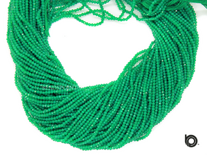 Green Onyx Micro Faceted Rondelle Beads, (GNX-2.5FRNDL) - Beadspoint