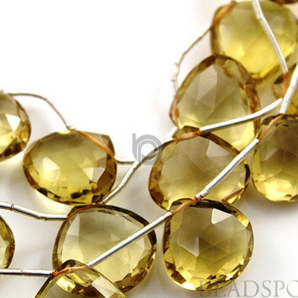 Whiskey Topaz Faceted Heart Drops, (2WTZ17-18Hrt) - Beadspoint