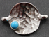 Sterling Silver Round Component with Turquoise Bead,  (SS/679/14x20)