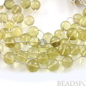 Lemon Topaz Large Faceted Rounds,  (LTZ9-10Frnd) - Beadspoint