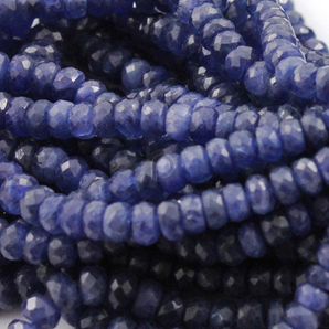 Blue Sapphire Faceted Rondelle Beads, (SPH3.5-5FRNDL) - Beadspoint