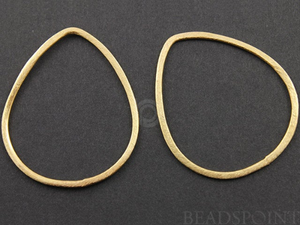 Gold Brushed Vermeil Pear shape component,1 Pair (VM/6590/29x35) - Beadspoint