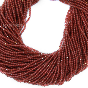 Rhodolite Garnet Micro Faceted Rondelle Beads, (RHOGAR-2.5FRNDL) - Beadspoint