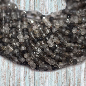 Black Rutile Rondelle Beads,  (BTRL354RNDL) - Beadspoint