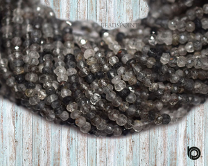 Black Rutile Rondelle Beads,  (BTRL354RNDL) - Beadspoint