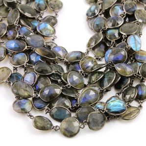 Flashy Blue Labradorite Faceted Bezel, (GMB-LAB-02) - Beadspoint