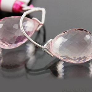 Rose Quartz Large Faceted Tear Drops, (RQ17x15PR) - Beadspoint