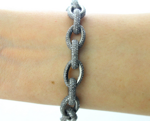 Pave Diamond  Link Bracelet,(BRAC-006) - Beadspoint