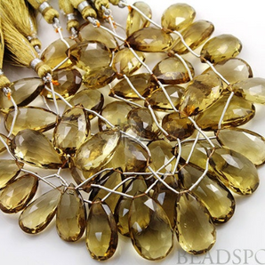 Brazilian Whiskey Topaz Faceted Briolettes Drops, (2WTZ18x12PEAR) - Beadspoint