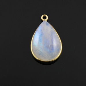 Rainbow Moonstone Cabochon Pear Bezel, (RNMPRT06) - Beadspoint