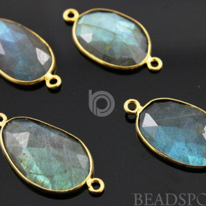 Labradorite Faceted Bezel Connector, (LABC020-B) - Beadspoint